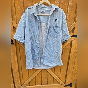 Light Blue Denim Button-Up Shirt